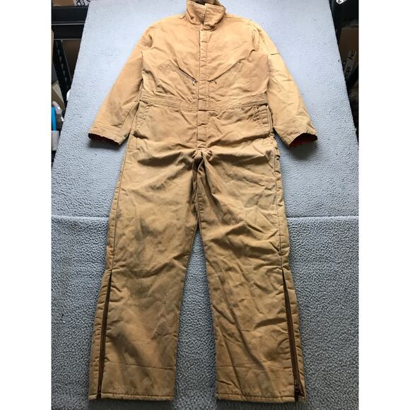 Vintage Zero Zone By Walls Insulated Canvas Coveralls Mens Large Tall Brown - Picture 1 of 16